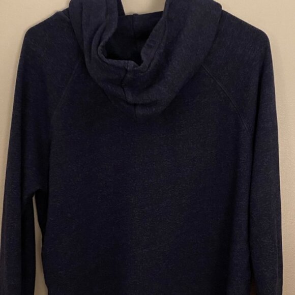 Sundry Navy Hoodie with striped cuff and frayed bottom Size 2 - Picture 2 of 4